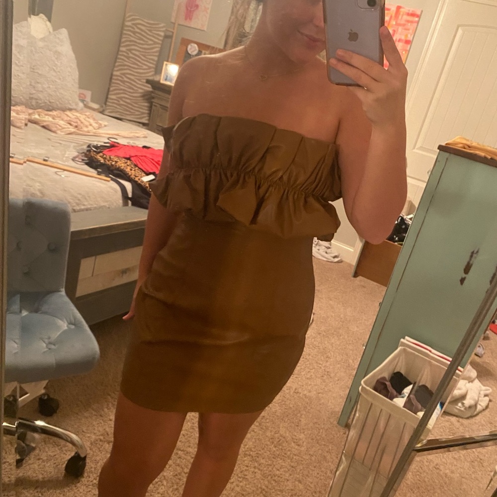 Faux leather dress